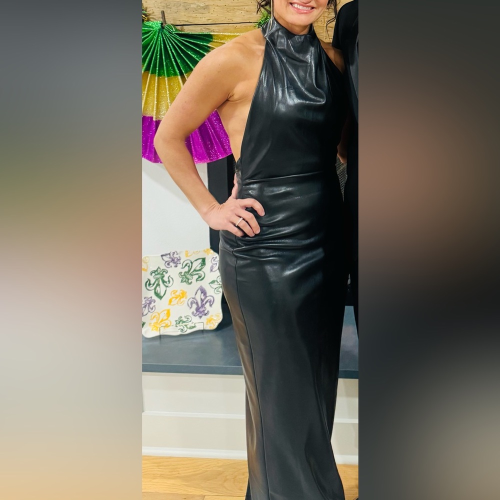 Elegant Black Halter Dress- Michael Costello X Revolve